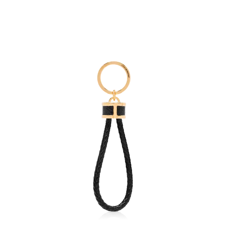 GRAIN LEATHER T LOOP KEYRING BLACK online